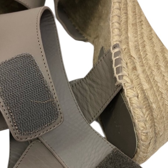 VINCE Sophie Leather Wedge Espadrille Sandals - Picture 12 of 15